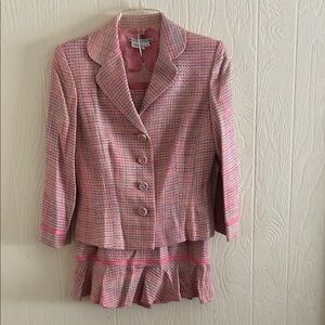 Maggy London Pink Tweed Blazer & Skirt Set